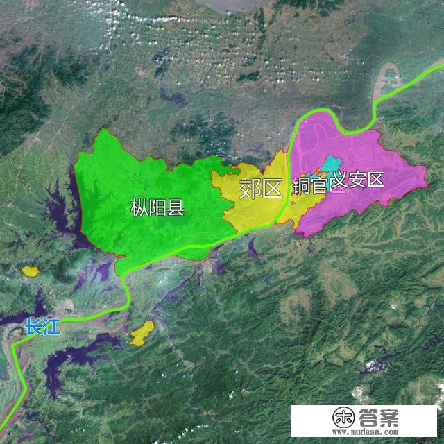 6张地形图，快速了解安徽省铜陵各市辖区县