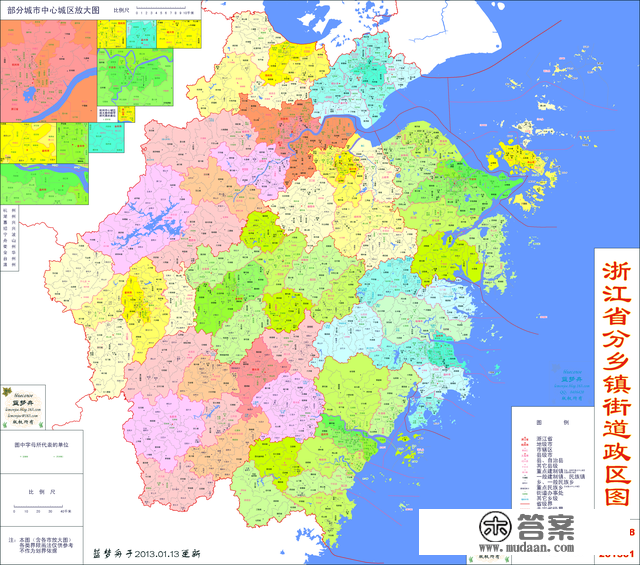 浙江省各市、县地图