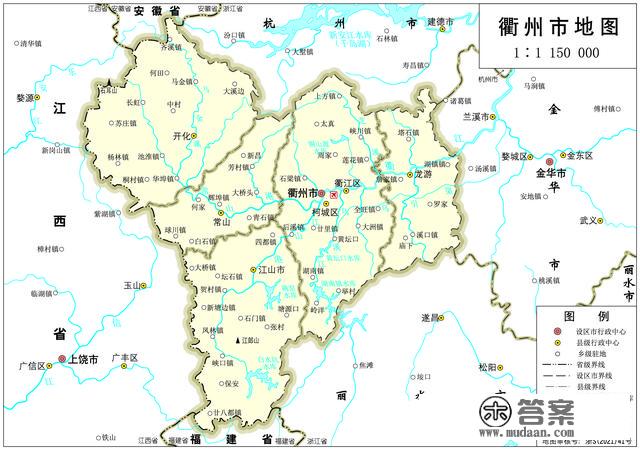 浙江省各市、县地图