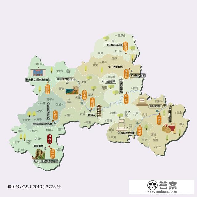 江西省各市、县地图