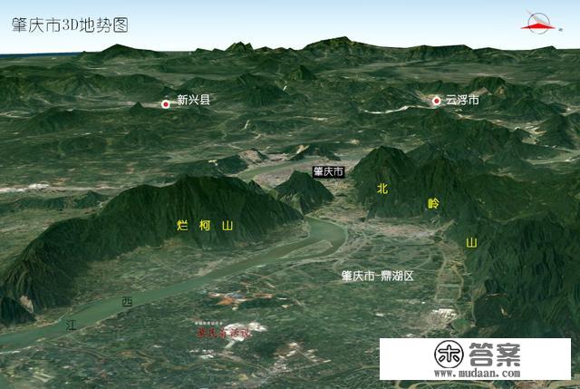 高清3D地图，广东省六大内陆市：清远、肇庆、河源、韶关、梅州