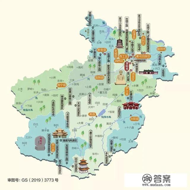 河南省旅游地图，每个地区都有哈，抓紧时间来收藏