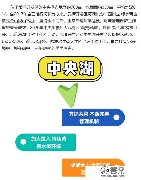 【全面推行河湖长造六周年】2021年“示范河湖”系列展播景不雅湖篇之三：武清区中央湖