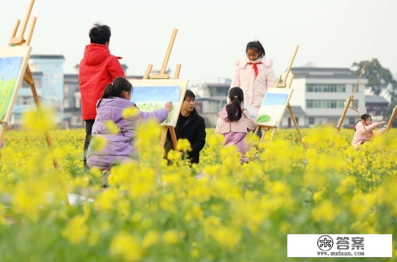 江西赣州：千亩花田来了一批“小画家”