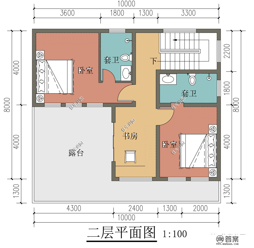 主体造价18万，10×8米二层美式小别墅