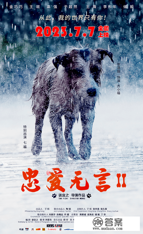 《忠爱无言2》定档2023年7月7日全国公映！