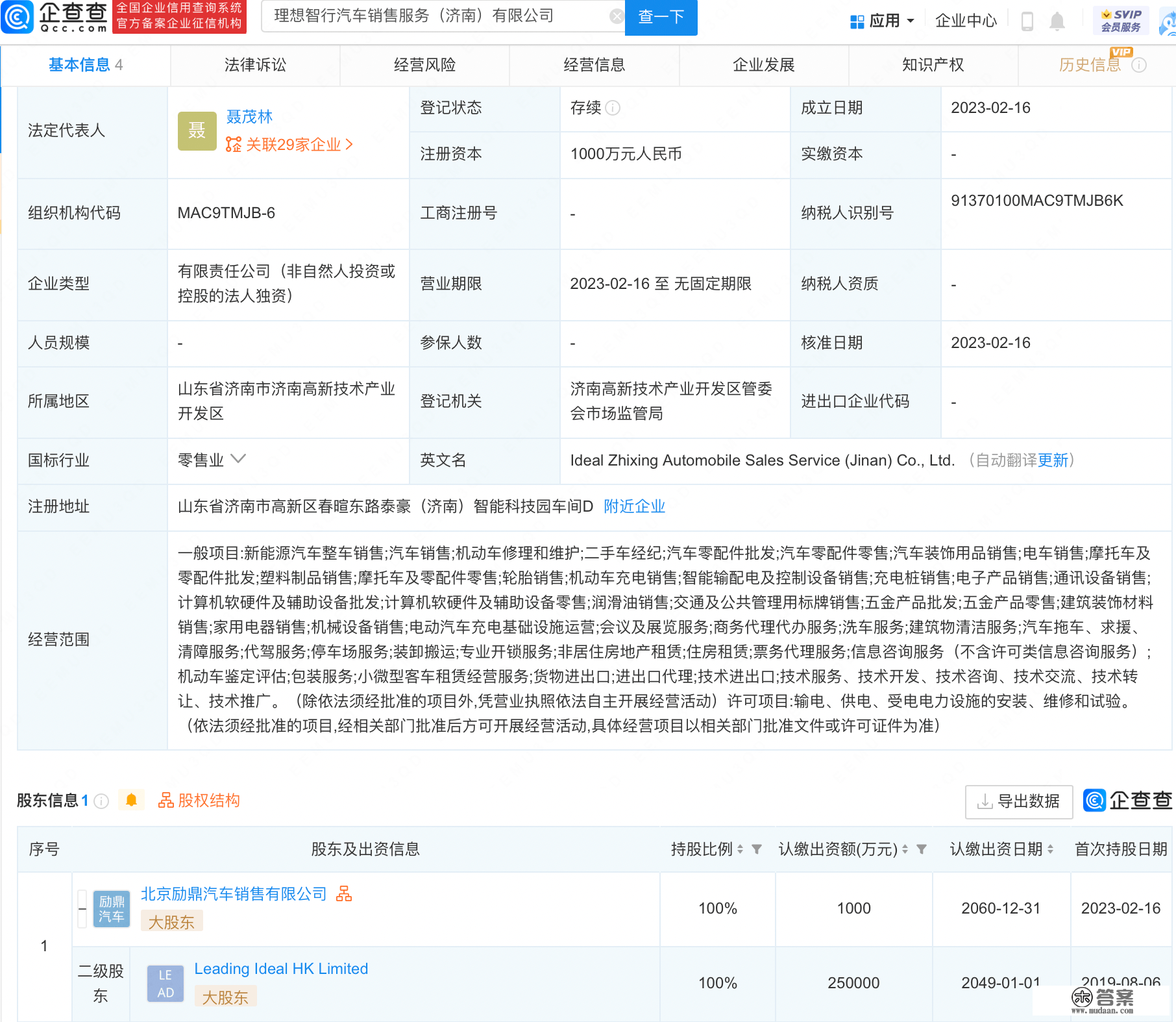 抱负汽车于济南成立销售新公司