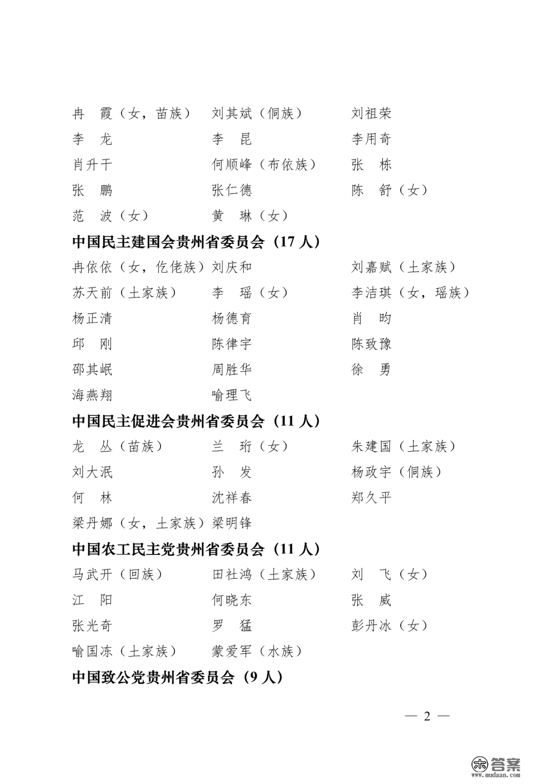 共570人！十三届贵州省政协委员名单公布