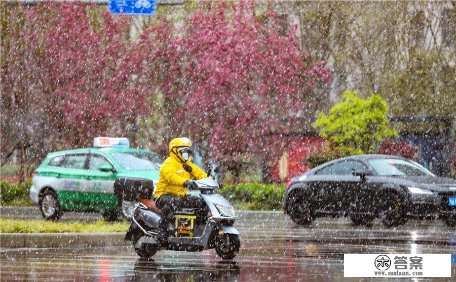 郑州城区大雪纷飞