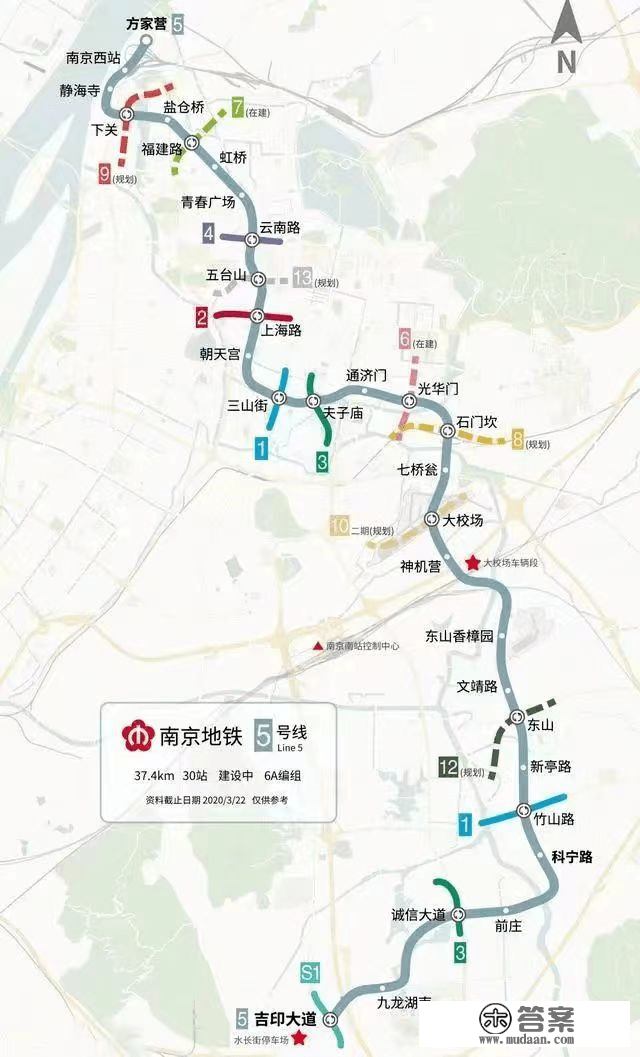 ​南京地铁5号线最新停顿来了！