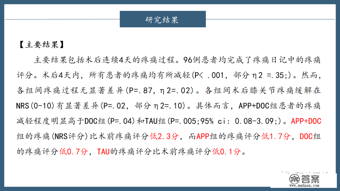 文献进修 | 数字化APP和加强医生查房降低了初度全膝关节置换术(TKR)术后痛苦悲伤和阿片类药物消耗量:一项随机临床试验