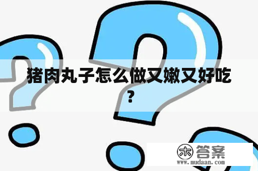 猪肉丸子怎么做又嫩又好吃？