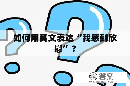 如何用英文表达“我感到欣慰”？