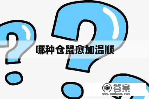 哪种仓鼠愈加温顺