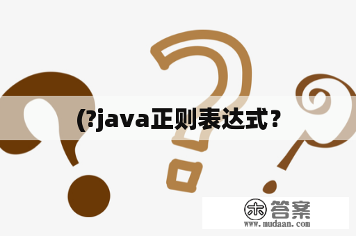 (?java正则表达式？