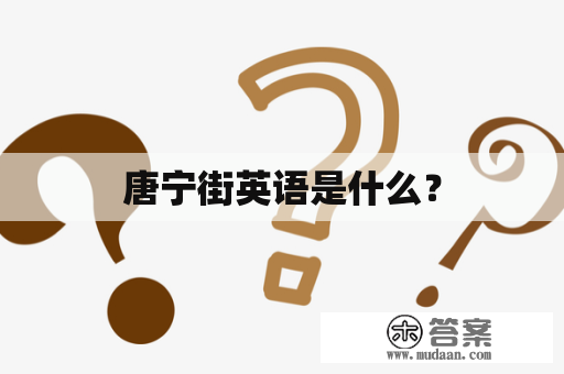 唐宁街英语是什么？