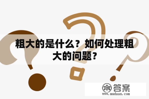 粗大的是什么？如何处理粗大的问题？