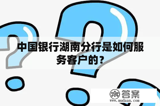 中国银行湖南分行是如何服务客户的？