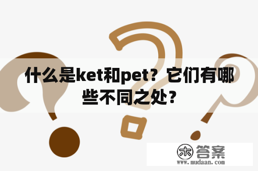 什么是ket和pet？它们有哪些不同之处？