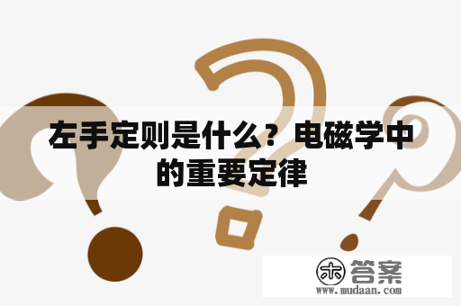 左手定则是什么？电磁学中的重要定律