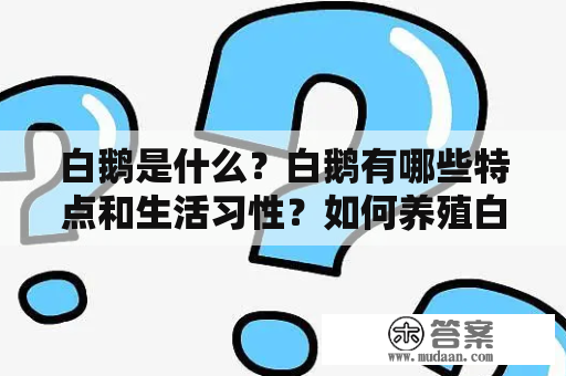 白鹅是什么?白鹅有哪些特点和生活习性?如何养殖白鹅? 白鹅是什么?白鹅有哪些特点和生活习性?如何养殖白鹅?