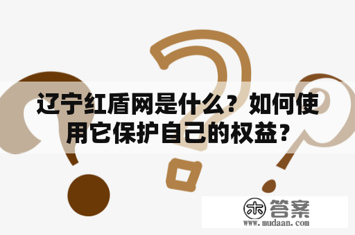 辽宁红盾网是什么？如何使用它保护自己的权益？