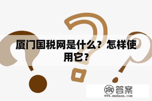 厦门国税网是什么？怎样使用它？