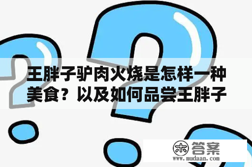 王胖子驴肉火烧是怎样一种美食？以及如何品尝王胖子驴肉火烧店的经验分享