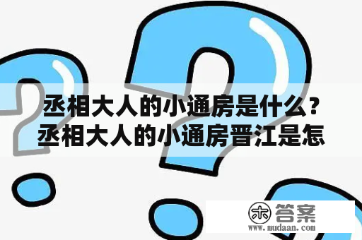 丞相大人的小通房是什么？丞相大人的小通房晋江是怎样的？