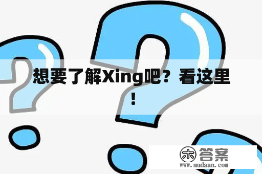 想要了解Xing吧？看这里！