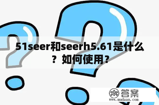 51seer和seerh5.61是什么？如何使用？