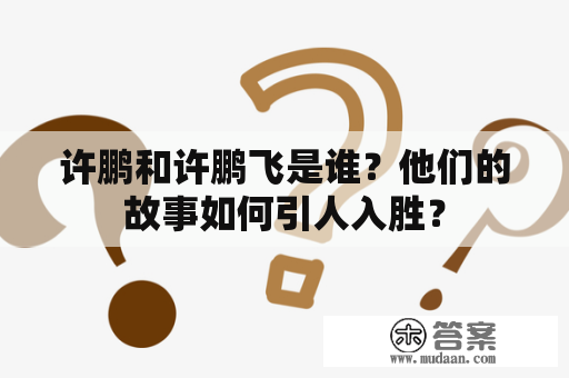 许鹏和许鹏飞是谁？他们的故事如何引人入胜？