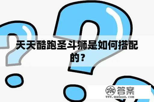 天天酷跑圣斗狮是如何搭配的？