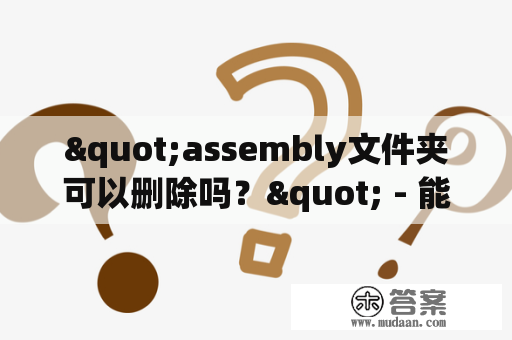 "assembly文件夹可以删除吗？" - 能否清理电脑中的assembly文件夹