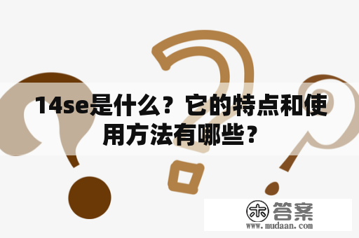 14se是什么？它的特点和使用方法有哪些？