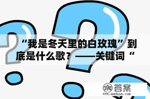 “我是冬天里的白玫瑰”到底是什么歌？——关键词“我是冬天里的白玫瑰”