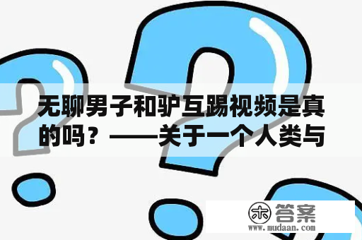 无聊男子和驴互踢视频是真的吗？——关于一个人类与动物互动的争议事件