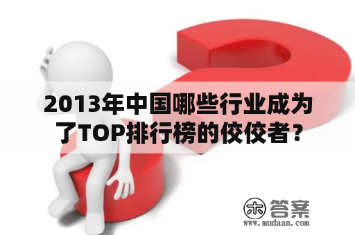 2013年中国哪些行业成为了TOP排行榜的佼佼者？