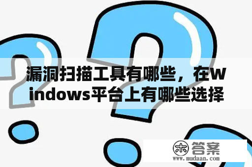 漏洞扫描工具有哪些，在Windows平台上有哪些选择？