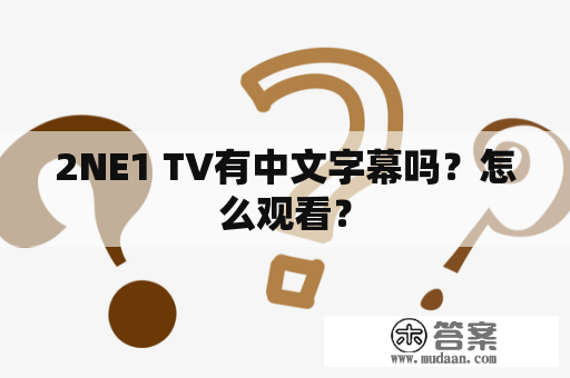 2NE1 TV有中文字幕吗？怎么观看？