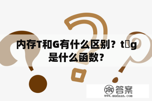 内存T和G有什么区别？t g是什么函数？