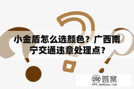 小金盾怎么选颜色？广西南宁交通违章处理点？