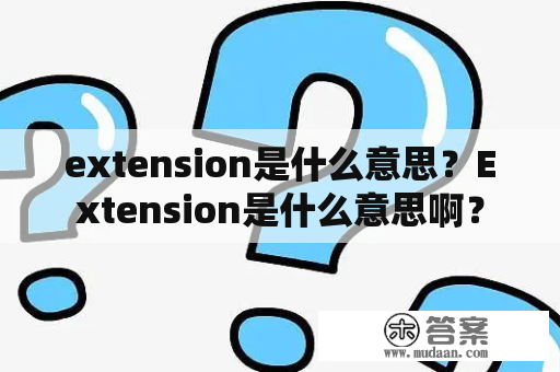 extension是什么意思？Extension是什么意思啊？