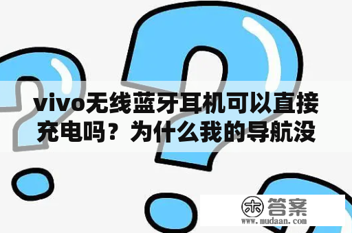 vivo无线蓝牙耳机可以直接充电吗？为什么我的导航没USB接口？