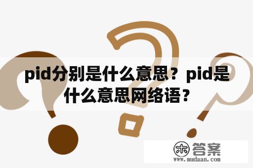 pid分别是什么意思？pid是什么意思网络语？