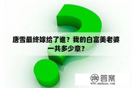 唐雪最终嫁给了谁？我的白富美老婆一共多少章？