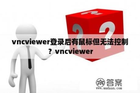 vncviewer登录后有鼠标但无法控制？vncviewer