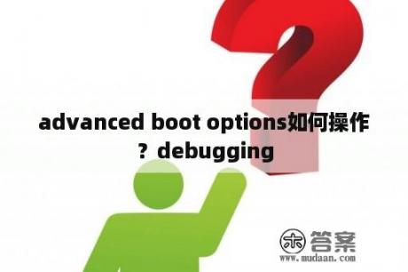 advanced boot options如何操作？debugging