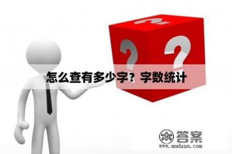 怎么查有多少字？字数统计