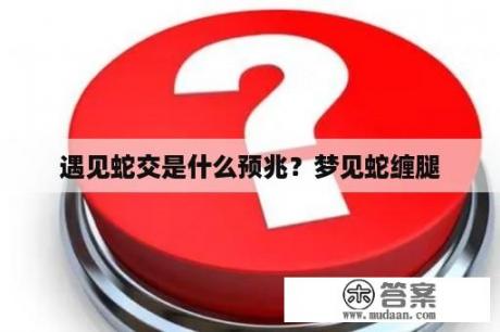 遇见蛇交是什么预兆？梦见蛇缠腿